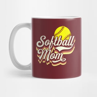 Softball Mom! Retro Sports Gift Mug